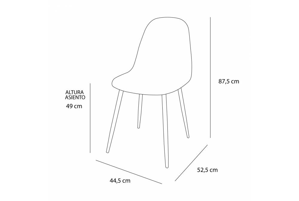 PACK MESA DE JANTAR FOREST 140 CM E 4 CADEIRAS ESTOFADAS CORO ANTRACITE - Conjuntos de mesas e cadeiras 