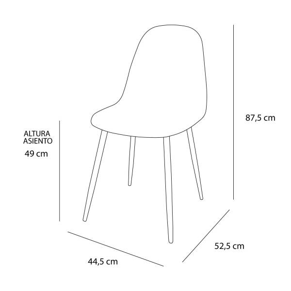 PACK MESA DE JANTAR FOREST 140 CM E 4 CADEIRAS ESTOFADAS CORO ANTRACITE - Conjuntos de mesas e cadeiras 