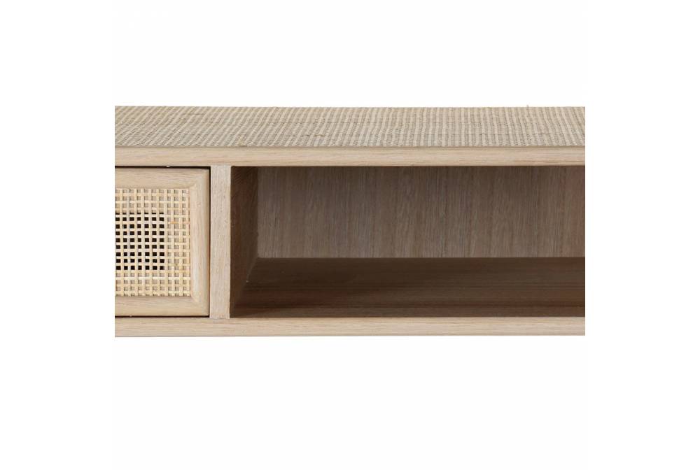 CONSOLA RECIBIDOR MADERA-RATAN NATURAL DE 120 X 42,5 X 78 CM - Móveis de entrada 