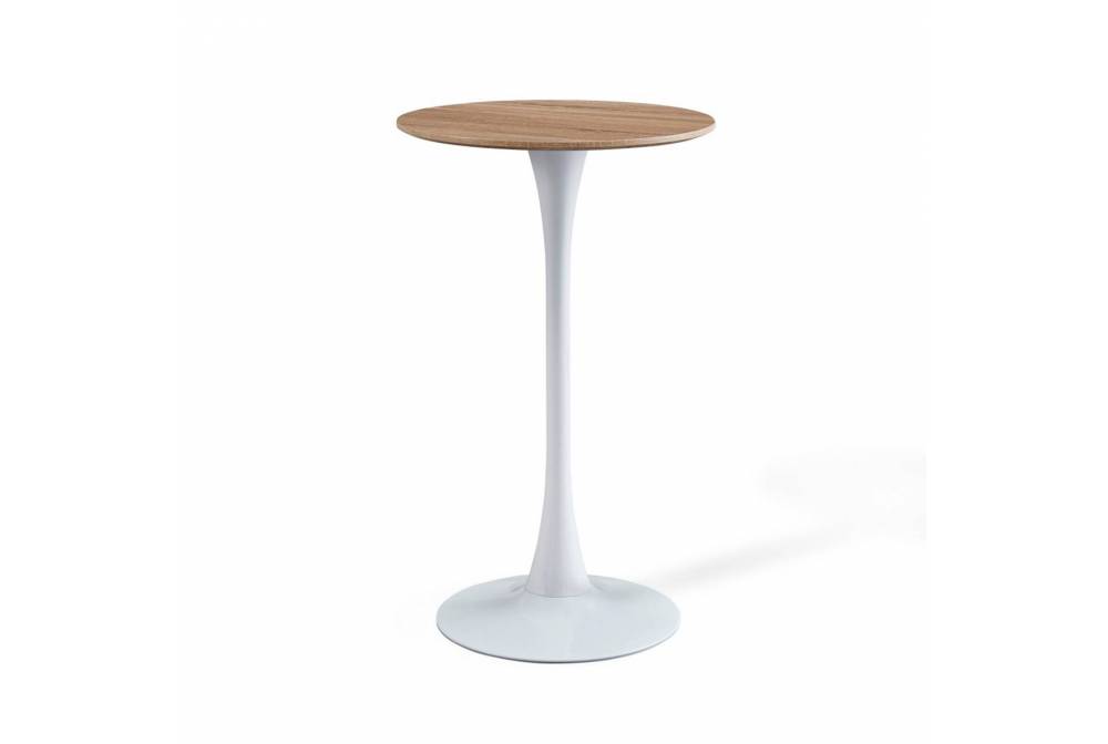 MESA ALTA IBIZA WHITE-WOOD Ø60 CM