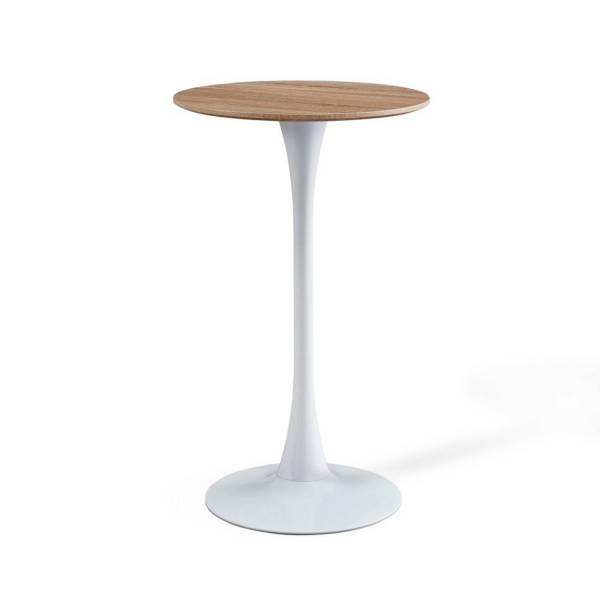 MESA ALTA IBIZA WHITE-WOOD Ø60 CM