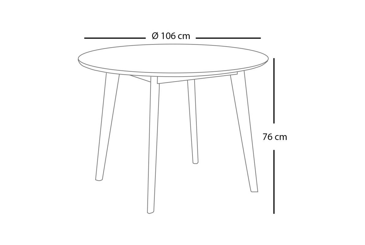 CONJUNTO DE MESA REDONDA ZIRA DE 106 CM E 4 CADEIRAS TIGA - Conjuntos de mesas e cadeiras 