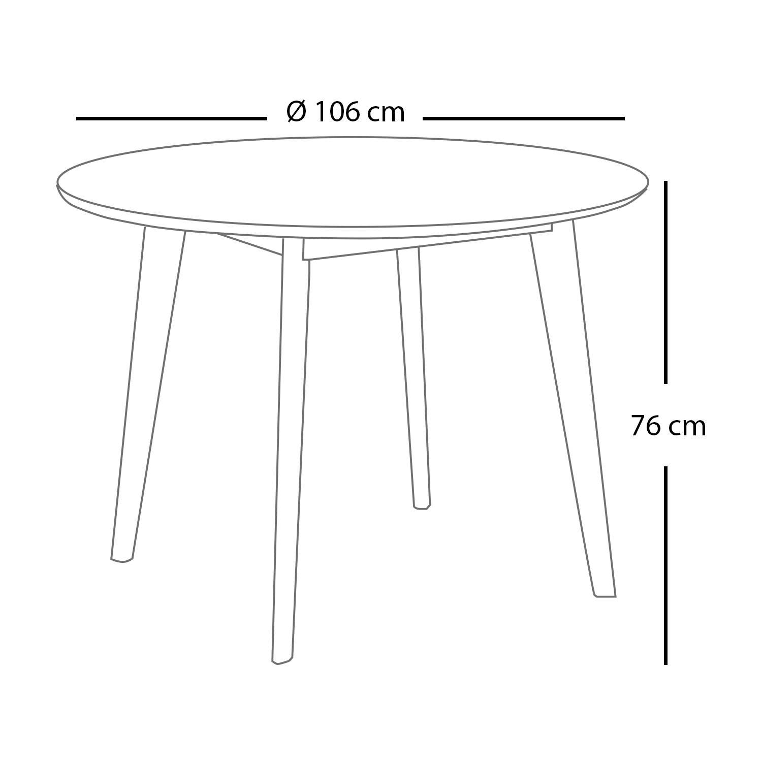 CONJUNTO DE MESA REDONDA ZIRA DE 106 CM E 4 CADEIRAS TIGA - Conjuntos de mesas e cadeiras 