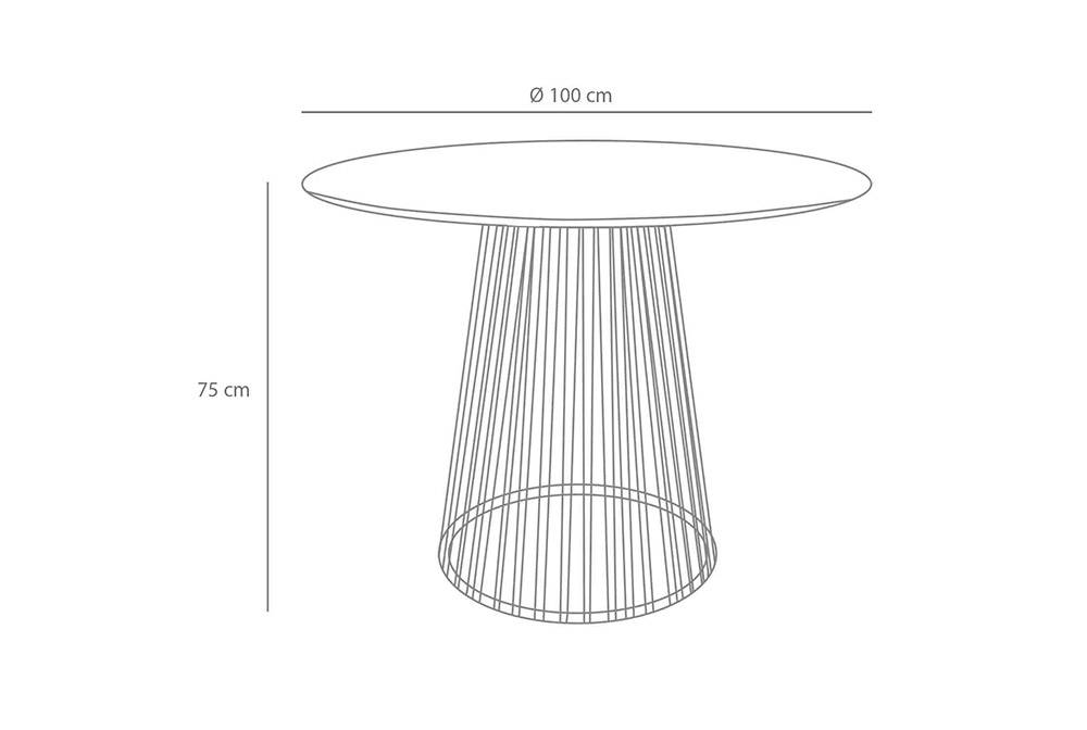 MESA DE JANTAR COM CUBA PRETA - Mesas redondas 